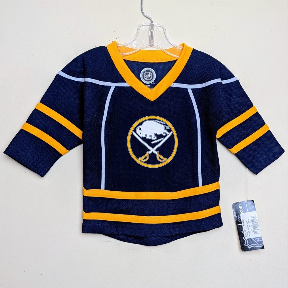 Buffalo Sabres NHL Navy Blue Yellow Hockey Jersey Baby Size 12 Months NWT